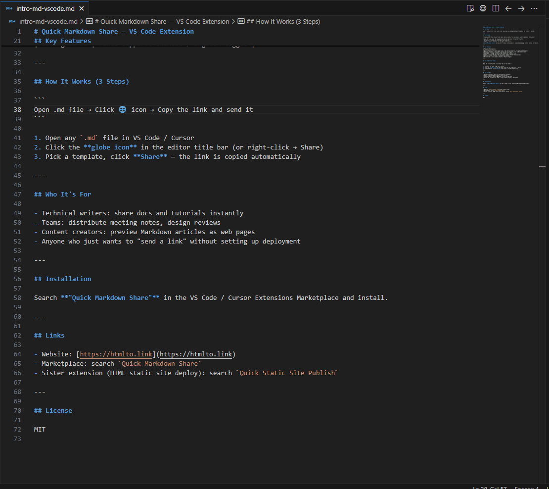 Quick Markdown Share Demo